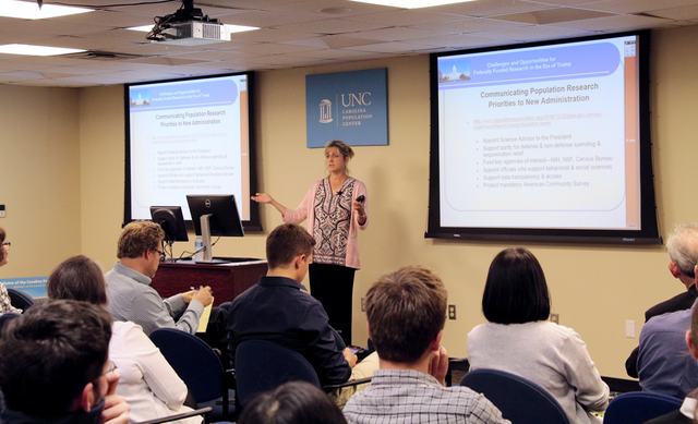 Mary Jo Hoeksema speaking to participants